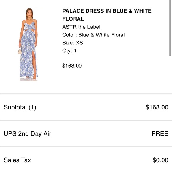 PALACE DRESS IN BLUE & WHITE FLORAL - Picture 5 of 6